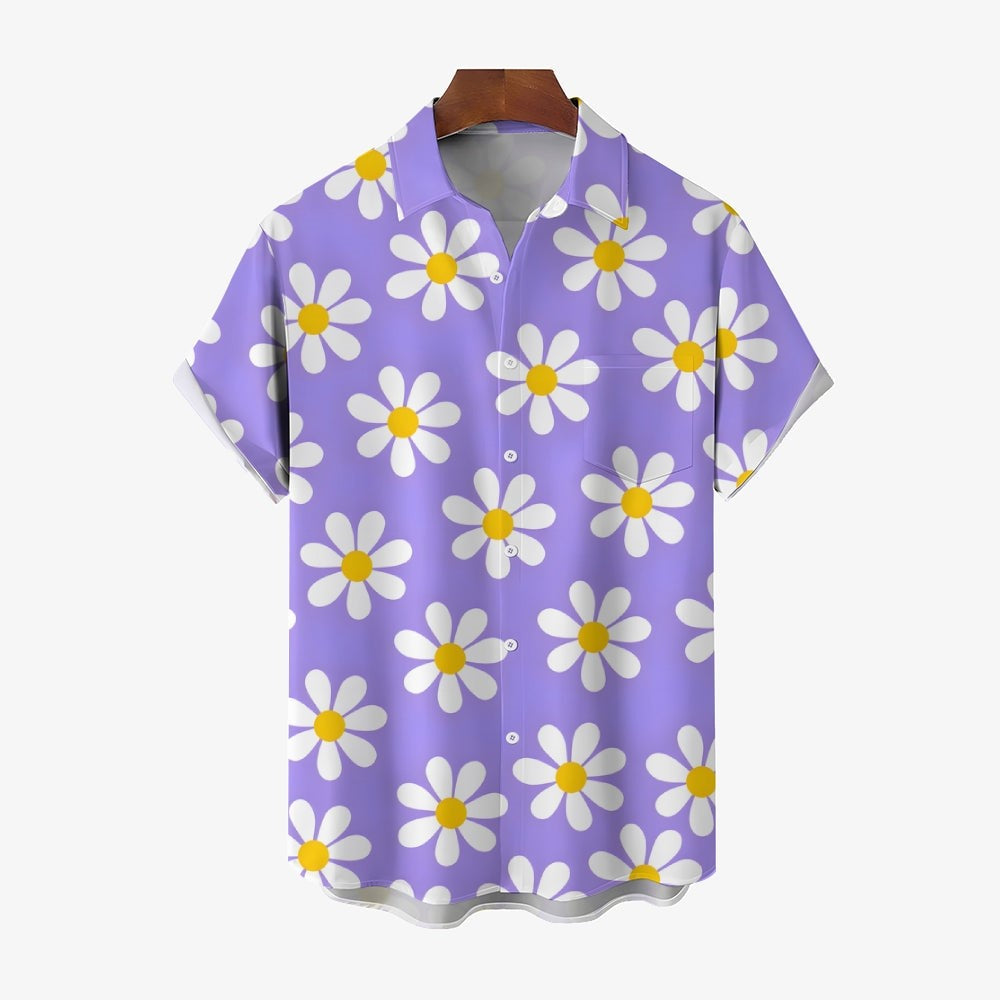 All Over Floral Holiday Short Sleeve Shirt