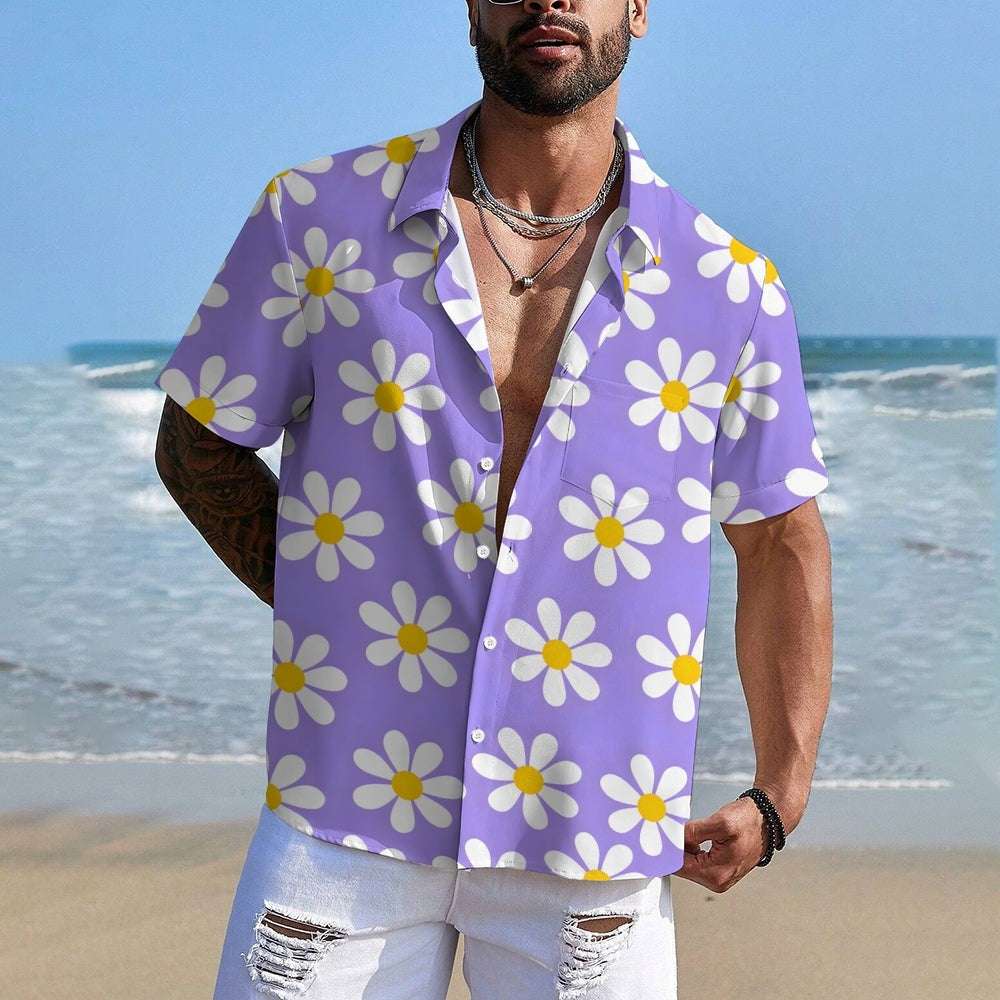 All Over Floral Holiday Short Sleeve Shirt