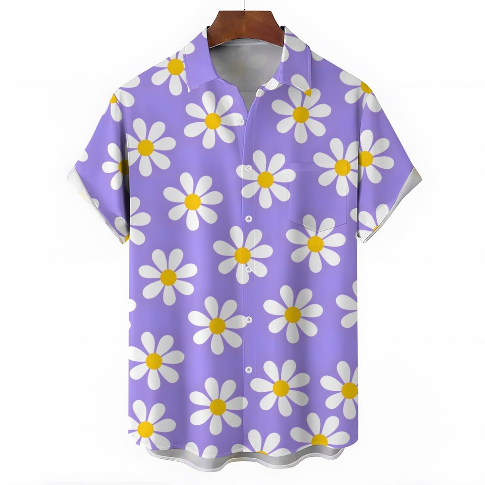 All Over Floral Holiday Short Sleeve Shirt