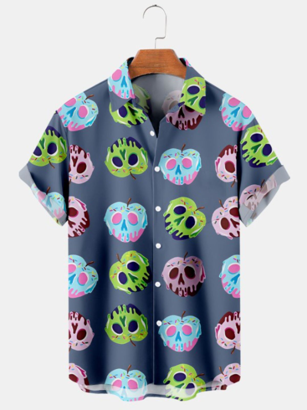 Apple Print Casual Short Sleeve Shirt