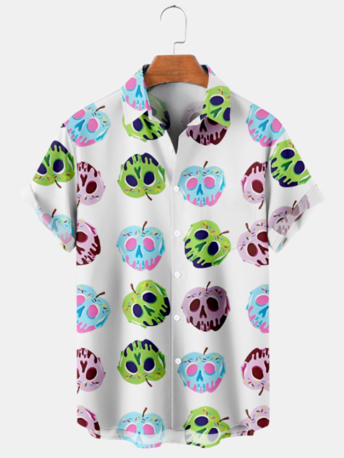 Apple Print Casual Short Sleeve Shirt