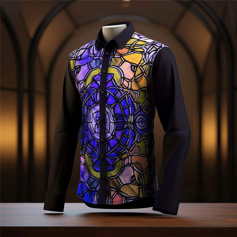 Artistic Abstract Winter Partywear Shirt