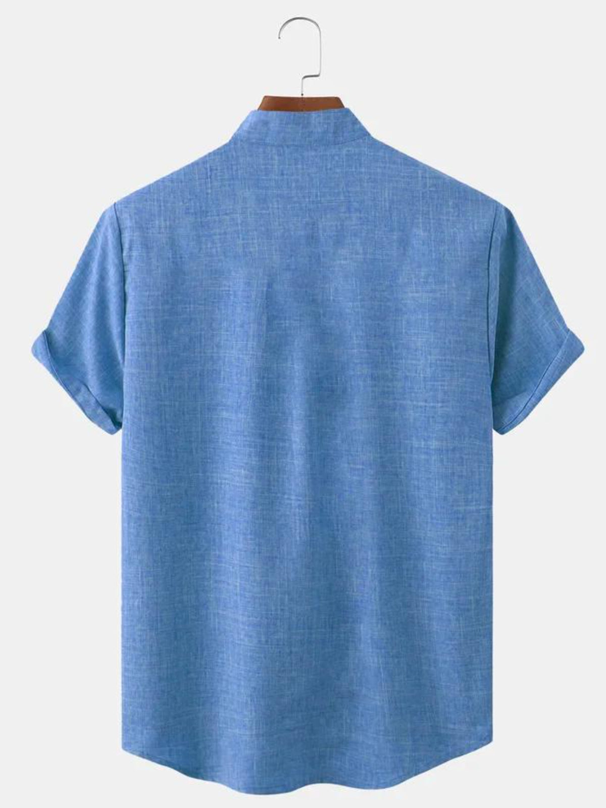 Bamboo Printed Collar Short Sleeve Shirt