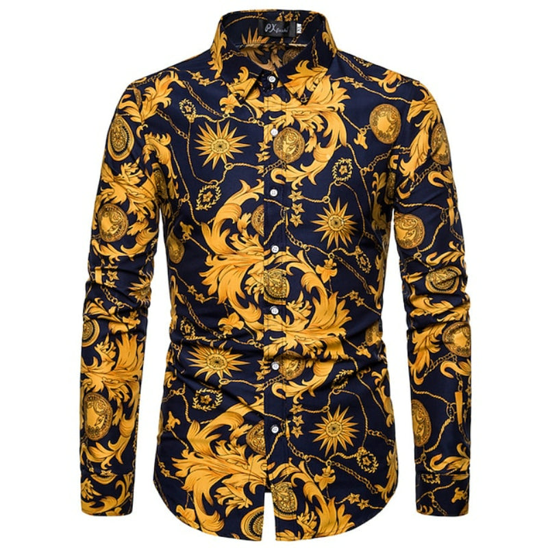 Baroque Patterned Button Up Shirt