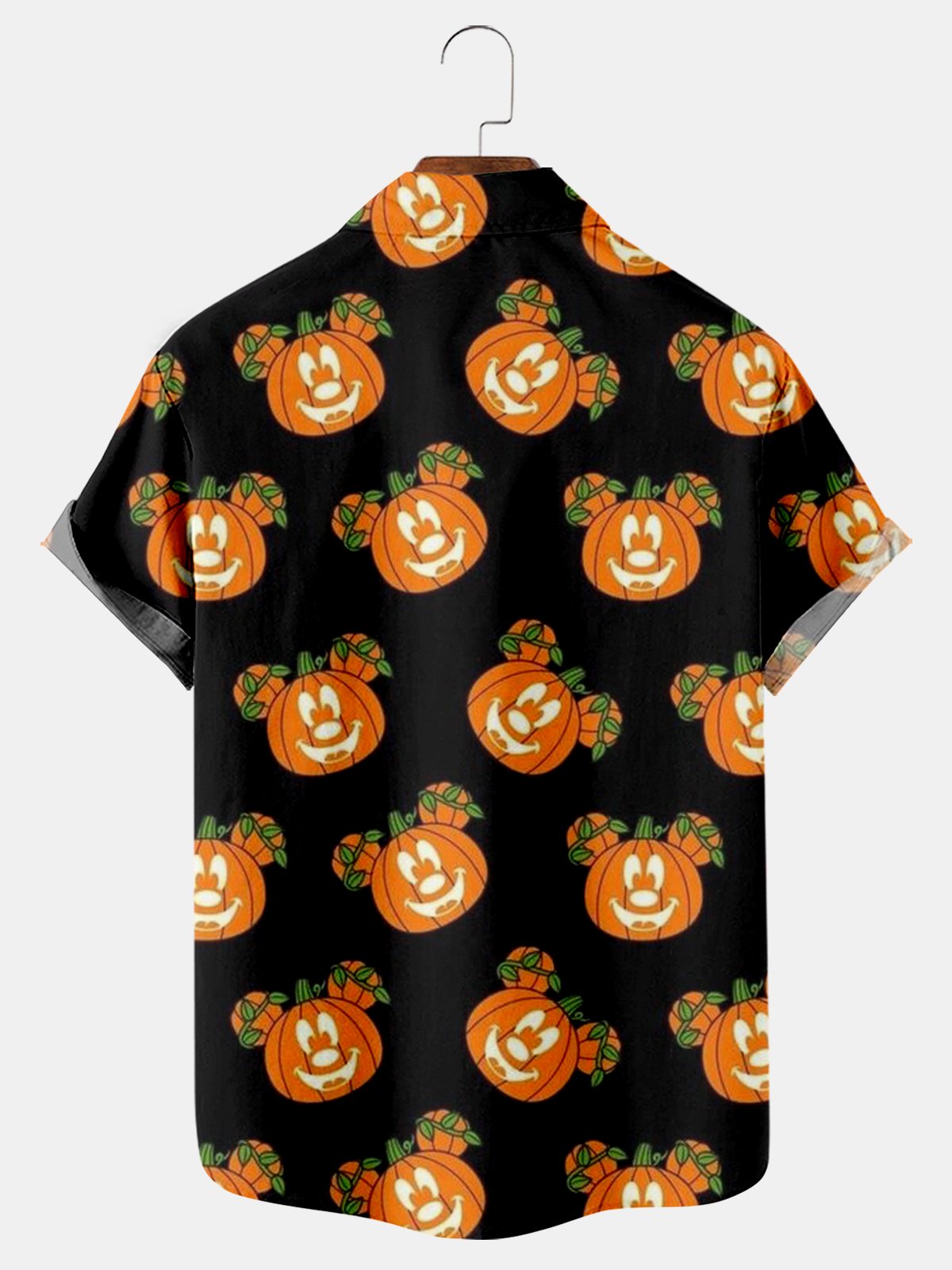 Basic Cartoon Pumpkin Print Short Sleeve Shirt