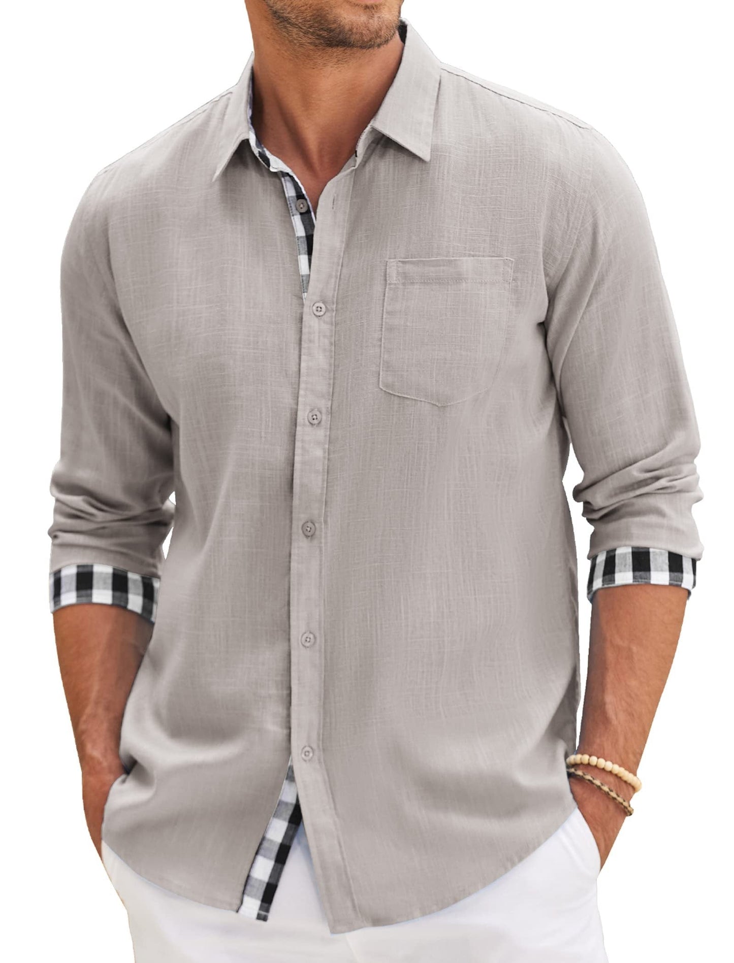 Basic Plaid Long Sleeve Shirt