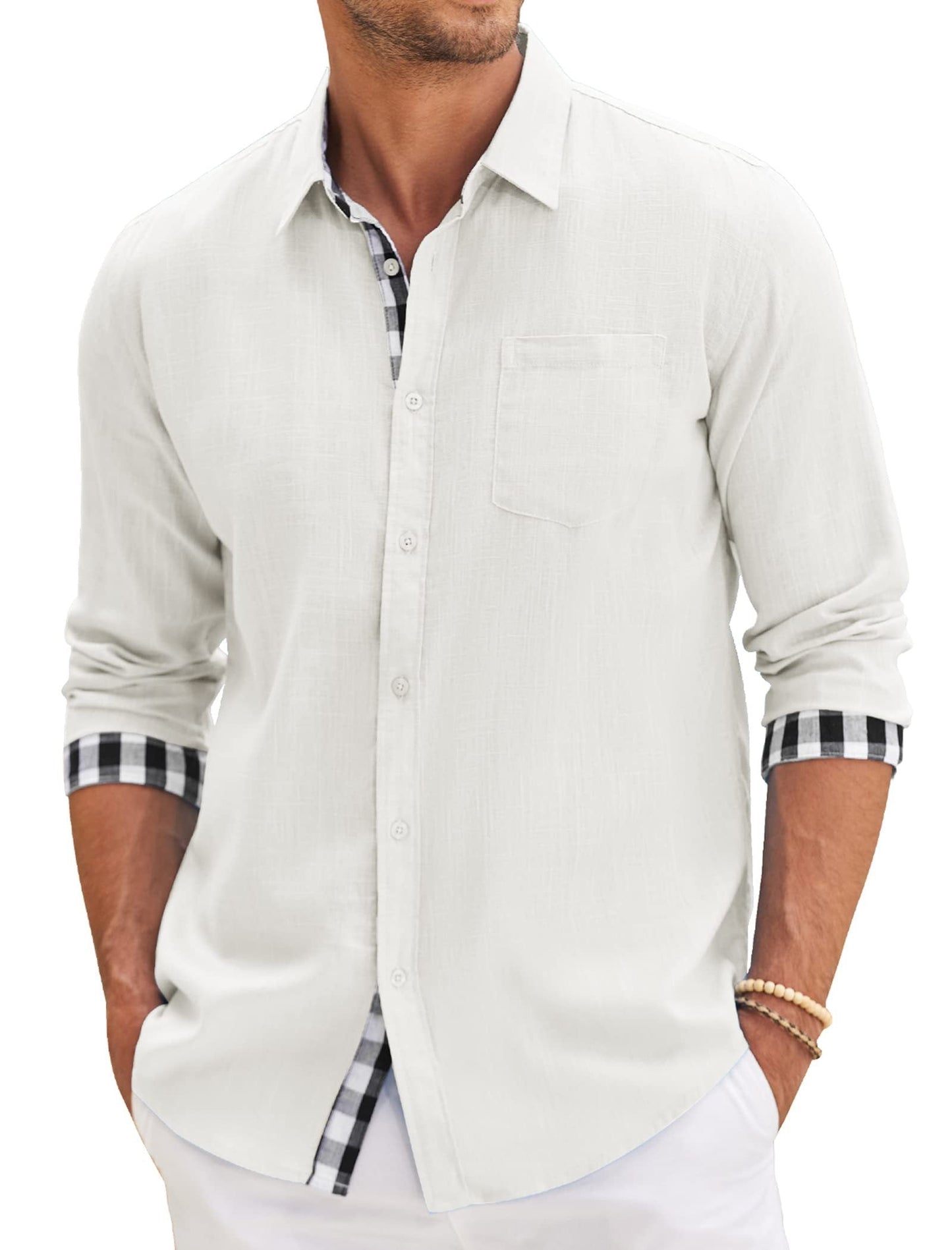 Basic Plaid Long Sleeve Shirt