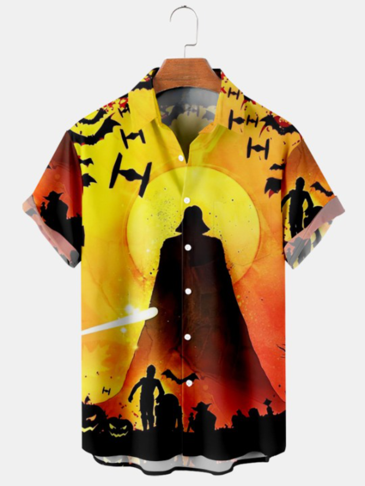Bats And Heroes Print Oversized Short Sleeve Shirt