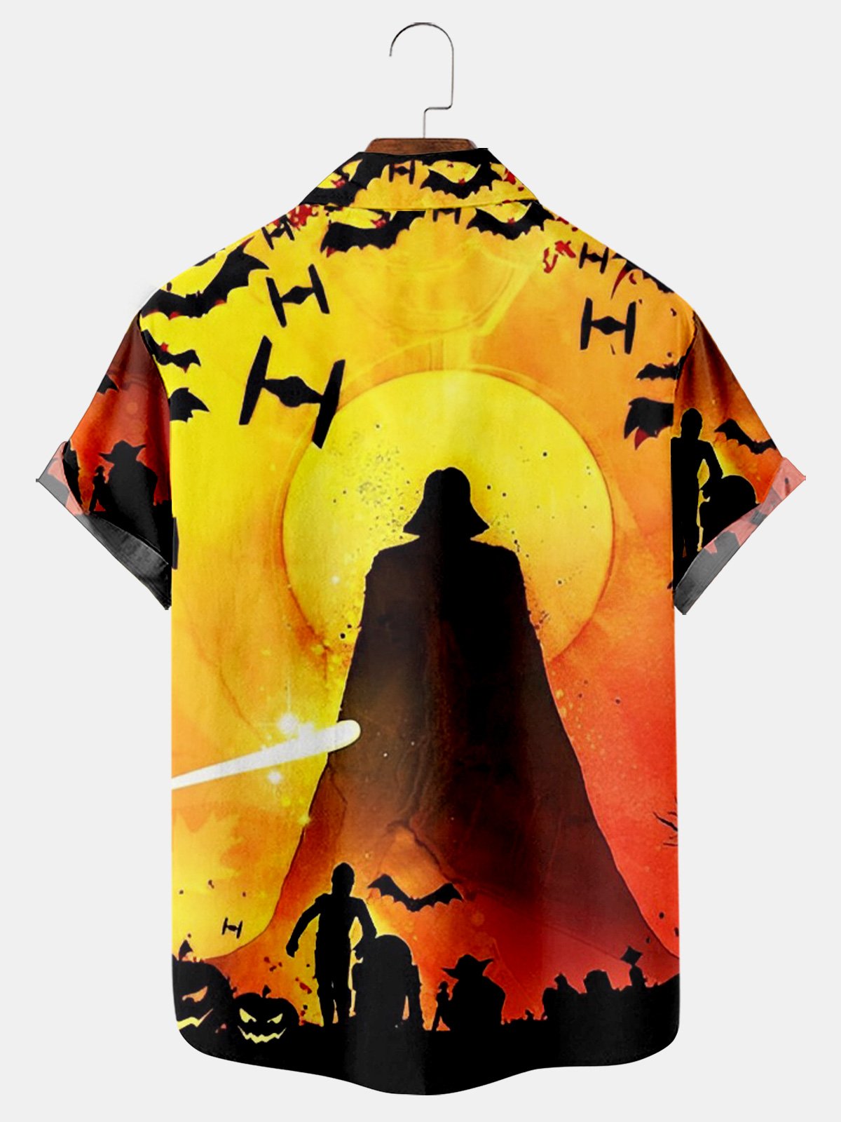 Bats And Heroes Print Oversized Short Sleeve Shirt