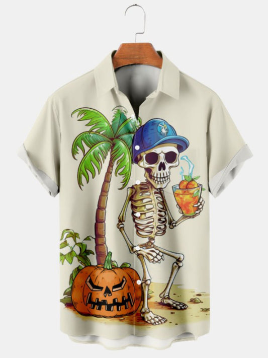 Beach Vacation Print Short Sleeve Shirt