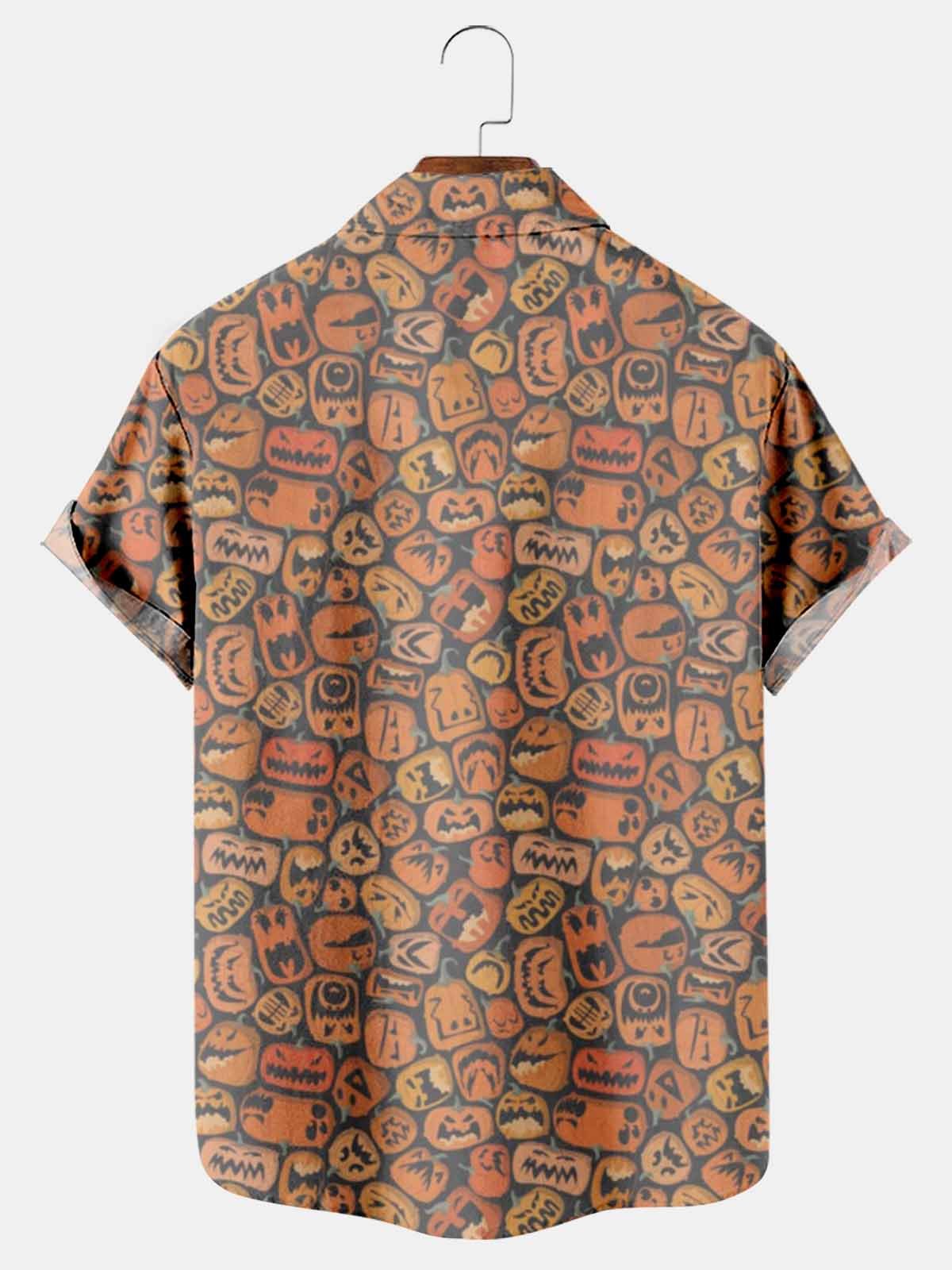 Boo Print Halloween Short Sleeve Shirt
