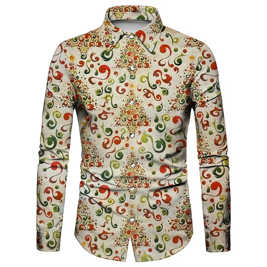 Button Down Shirt With Christmas Pattern