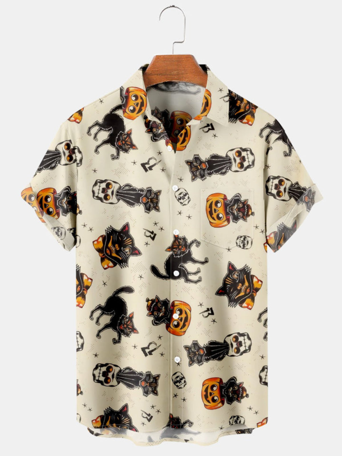 Cartoon Cat Short Sleeve Shirt