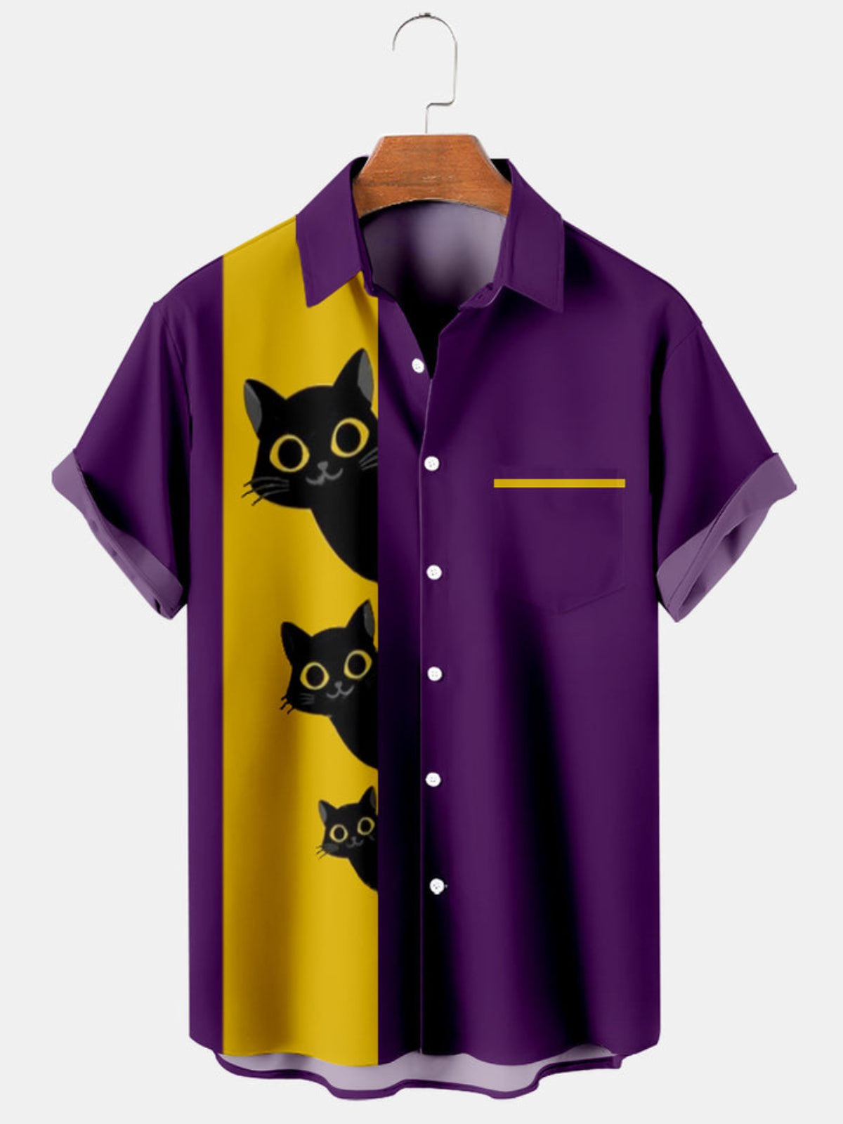 Cartoon Cat Short Sleeved Shirt