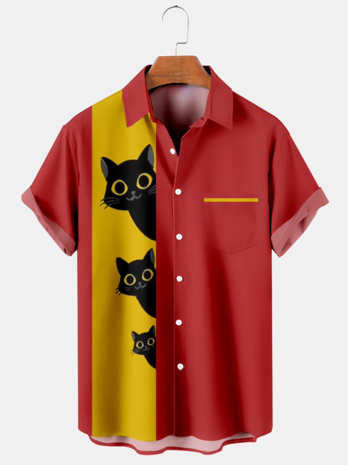 Cartoon Cat Short Sleeved Shirt