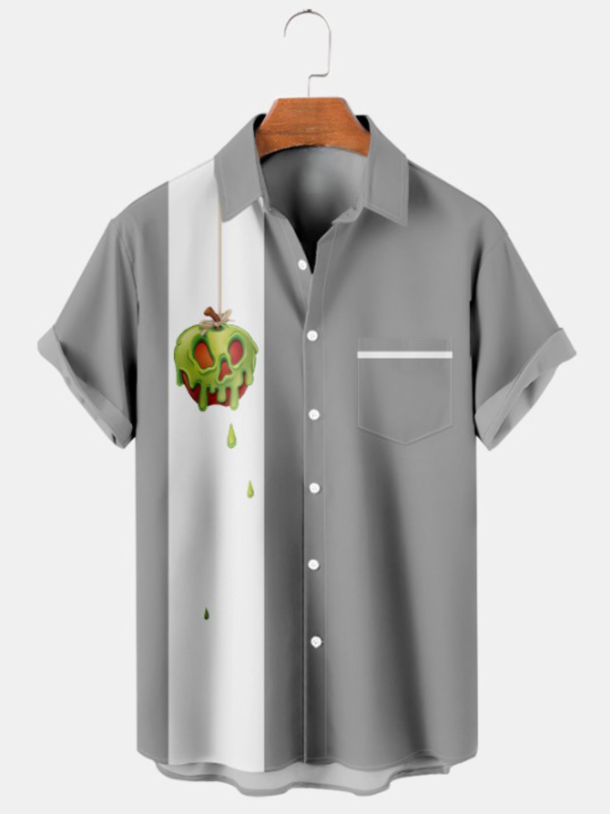 Cartoon Fun Print Bowling Shirt