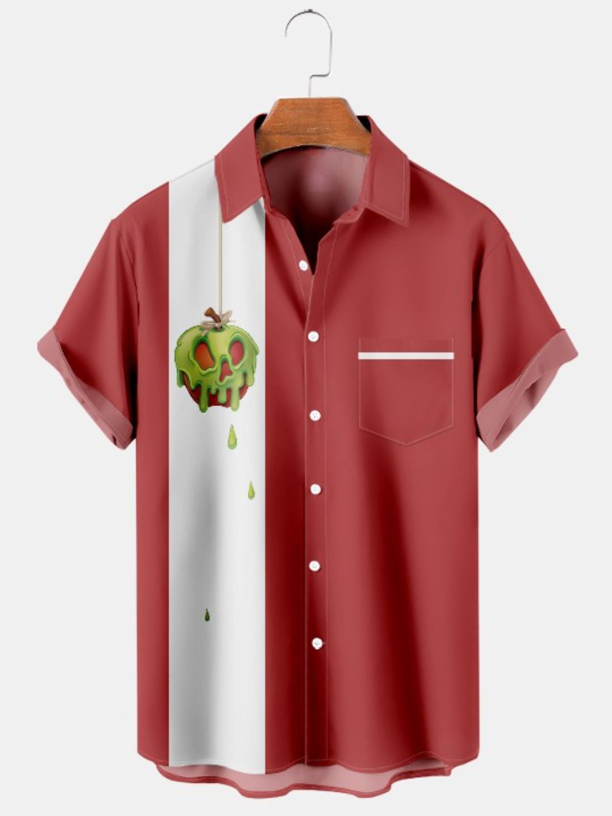 Cartoon Fun Print Bowling Shirt