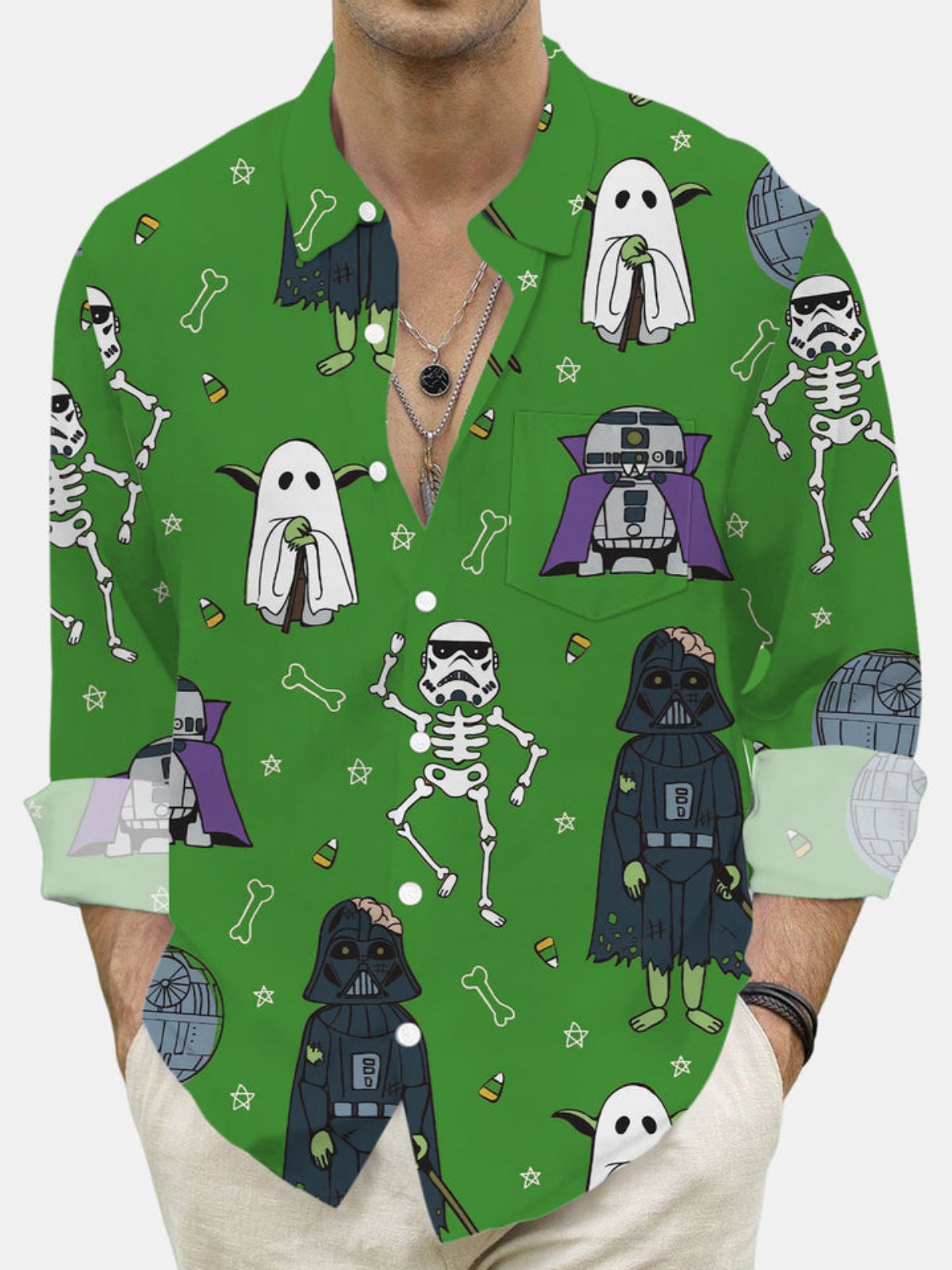 Cartoon Printed Long Sleeve Shirt