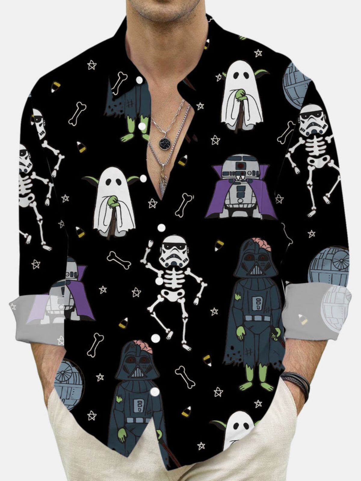 Cartoon Printed Long Sleeve Shirt