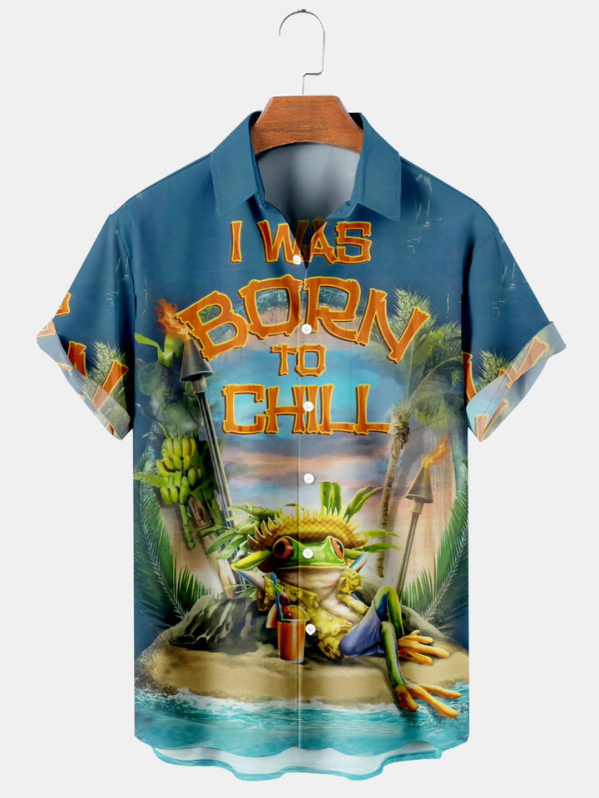 Casual Frog Printed Short Sleeve Shirt