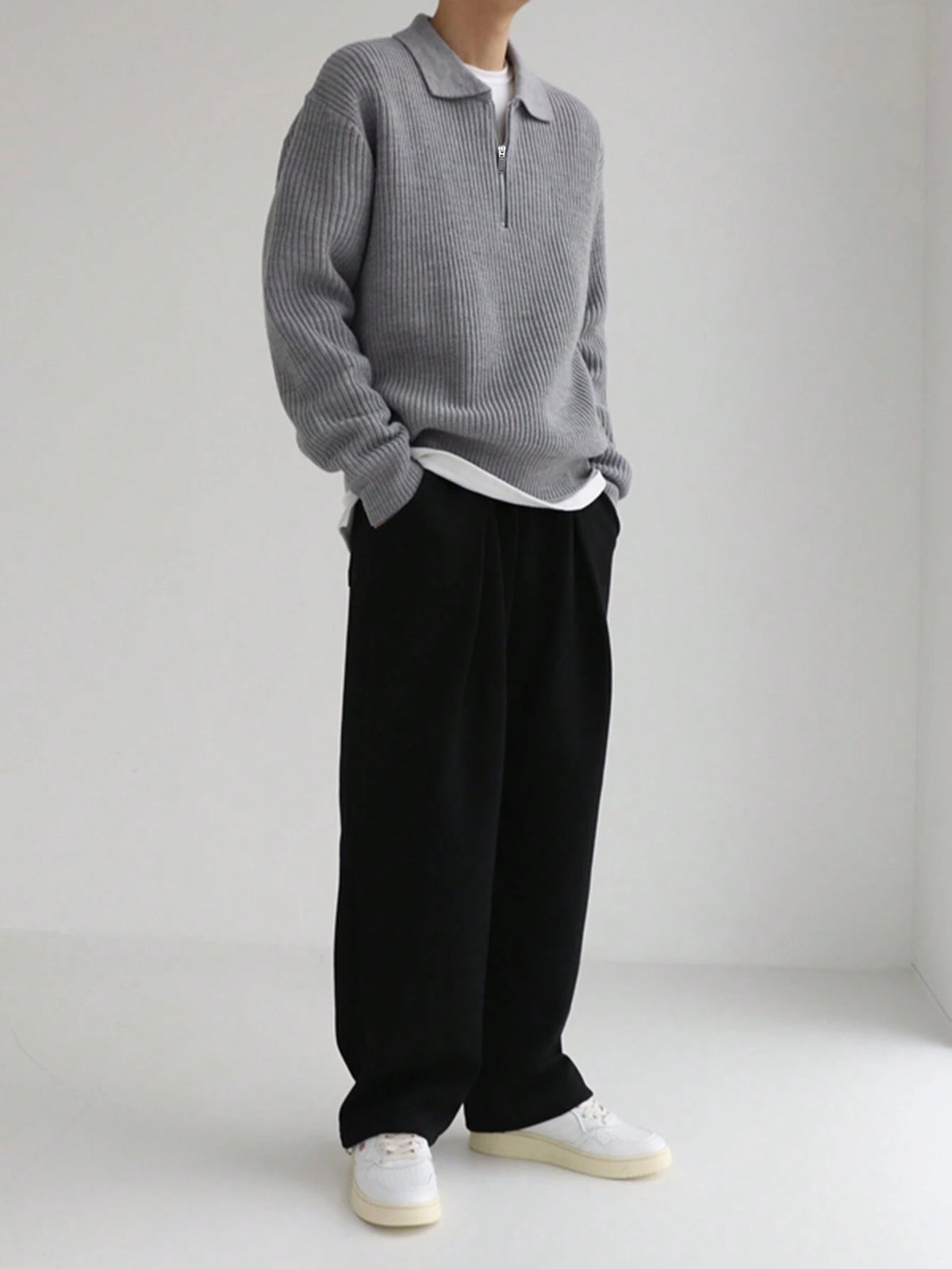 Casual Half Zip Collar Sweater