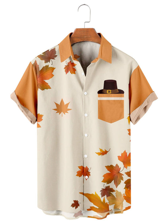 Casual Leaf Short Sleeve Shirt