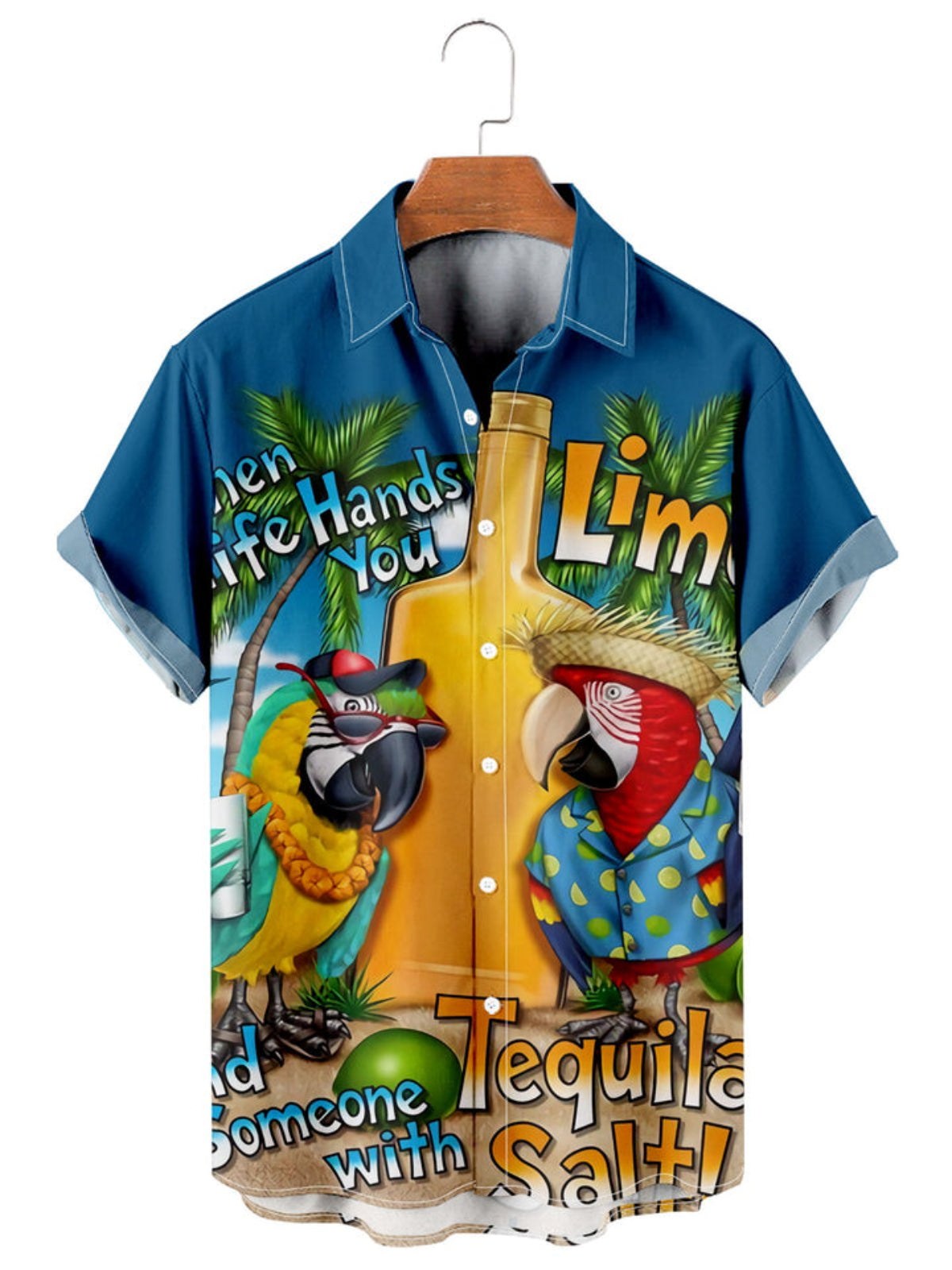 Casual Parrot Short Sleeved Shirt