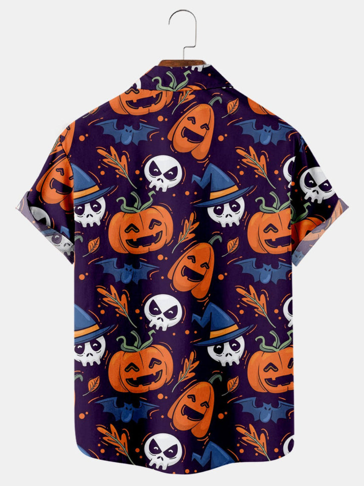 Casual Pumpkin Printed Short Sleeve Shirt
