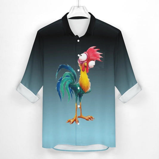 Casual Rooster Printed Long Sleeve Shirt