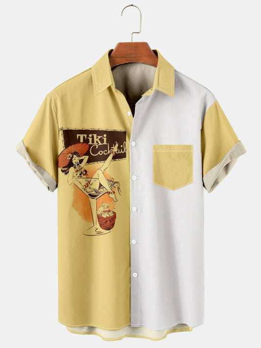 Casual Tiki Glass Printed Shirt