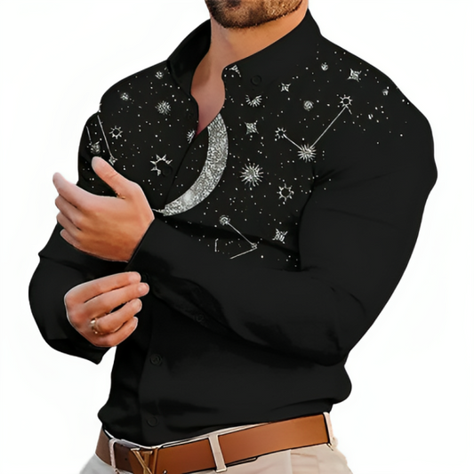 Celestial Print Long Sleeve Shirt