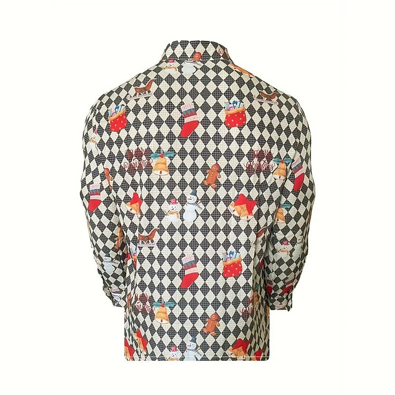 Checkered Shirt With Holiday Print