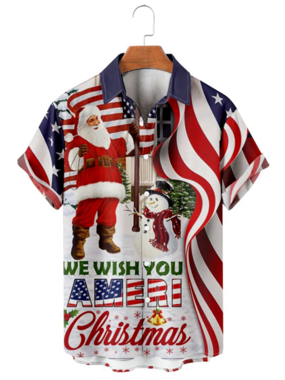 Christmas 3D Graphic Print Short Sleeve Shirt