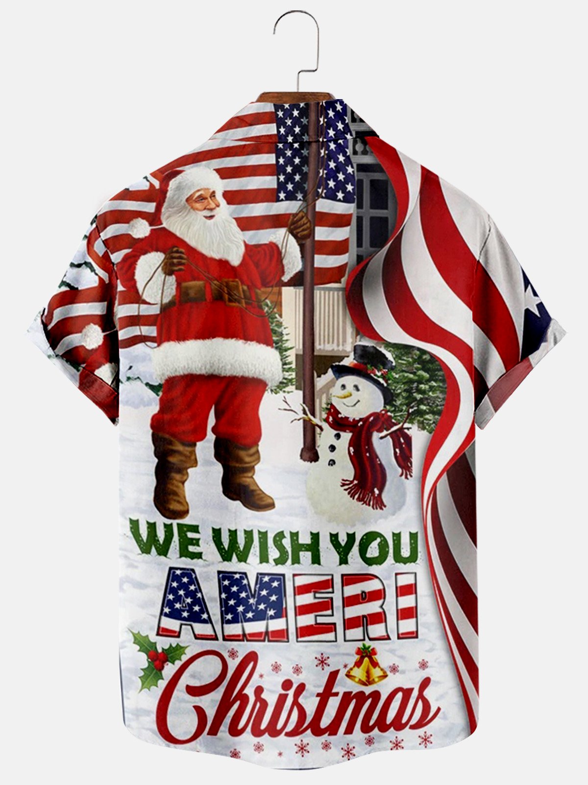 Christmas 3D Graphic Print Short Sleeve Shirt