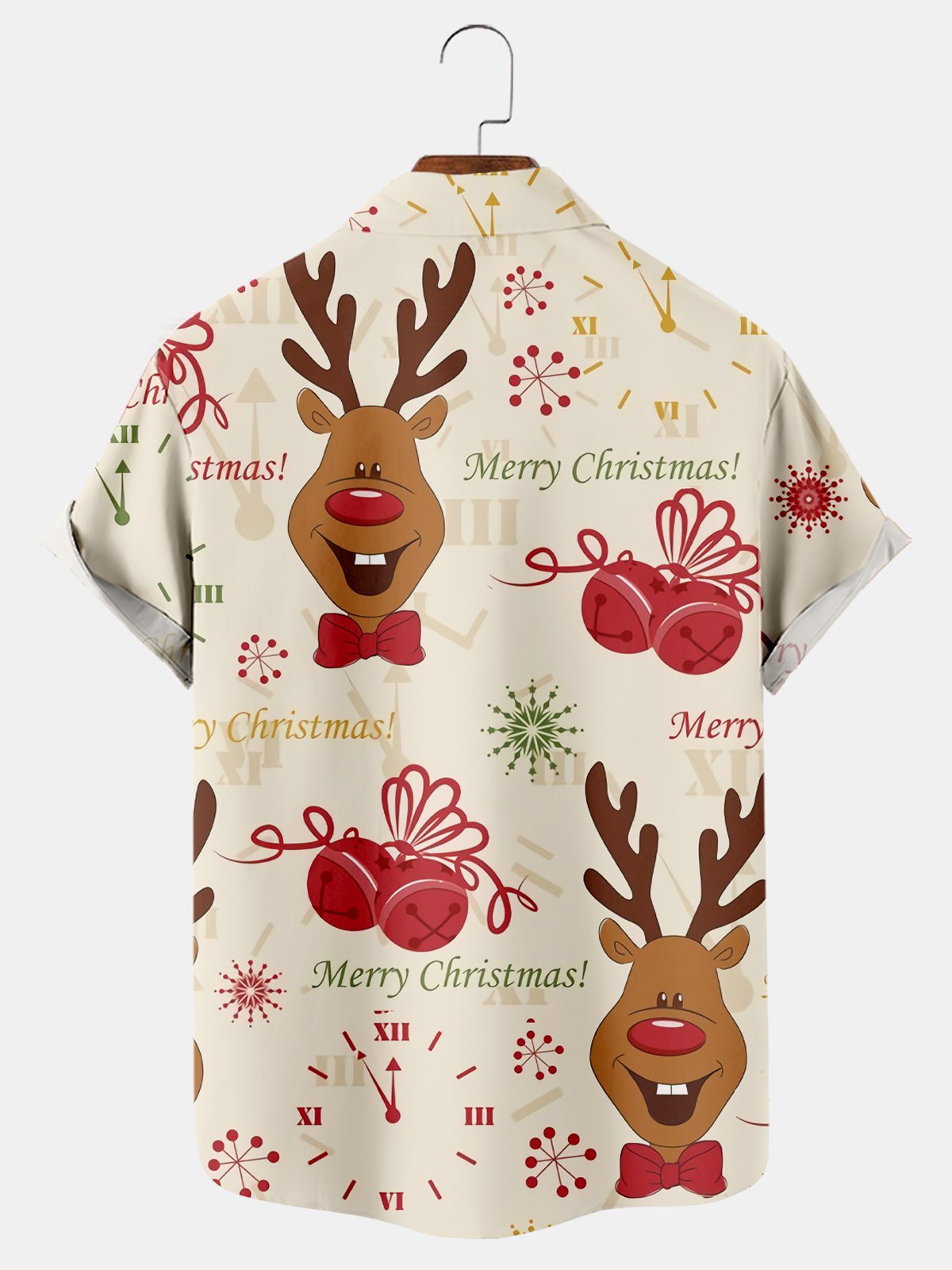 Christmas Bell Print Short Sleeve Shirt