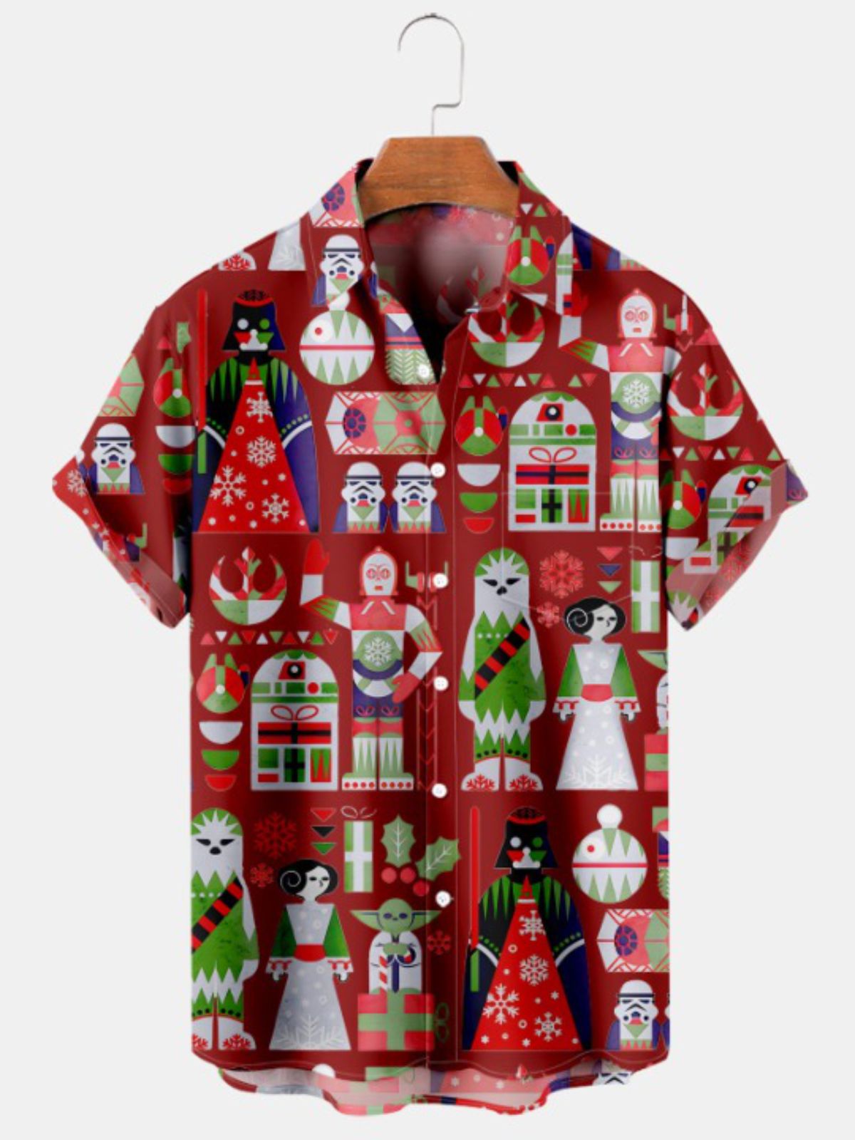 Holiday Cartoon Print Pocket Shirt