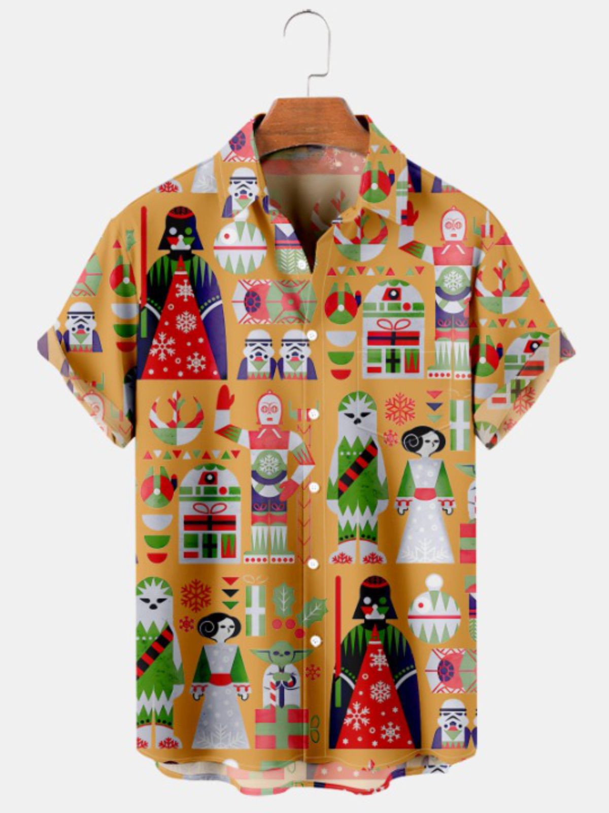 Holiday Cartoon Print Pocket Shirt