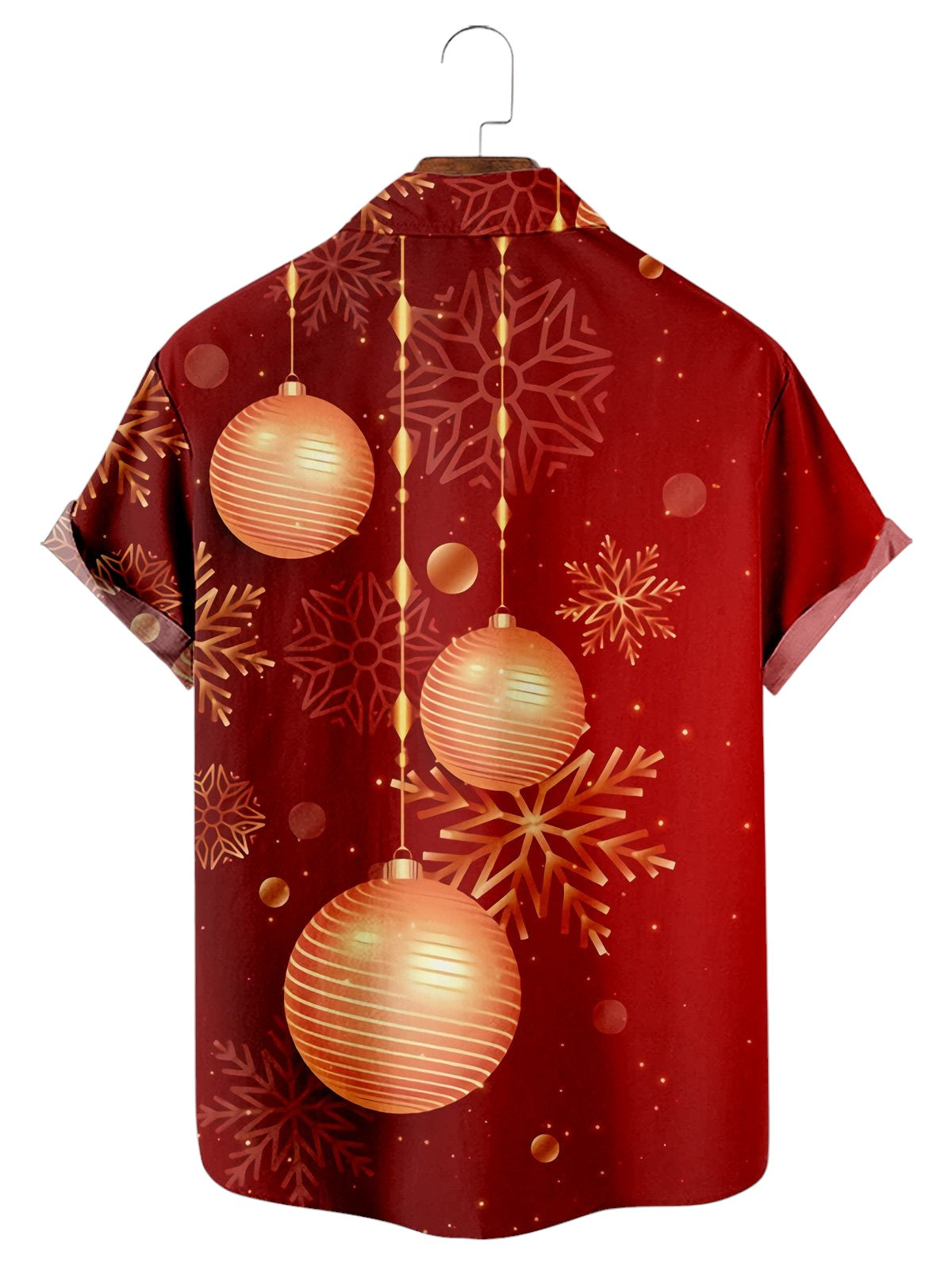 Christmas Decorative Ball Print Casual Short Sleeve Shirt