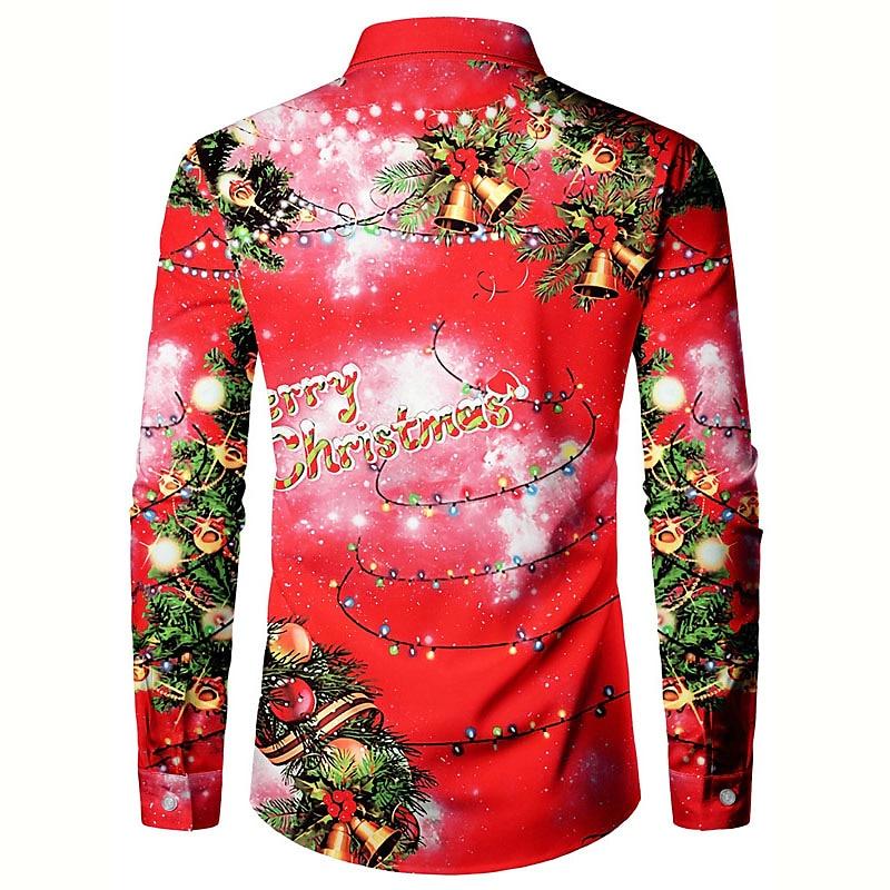 Christmas Dog Print Long Sleeve Partywear Shirt