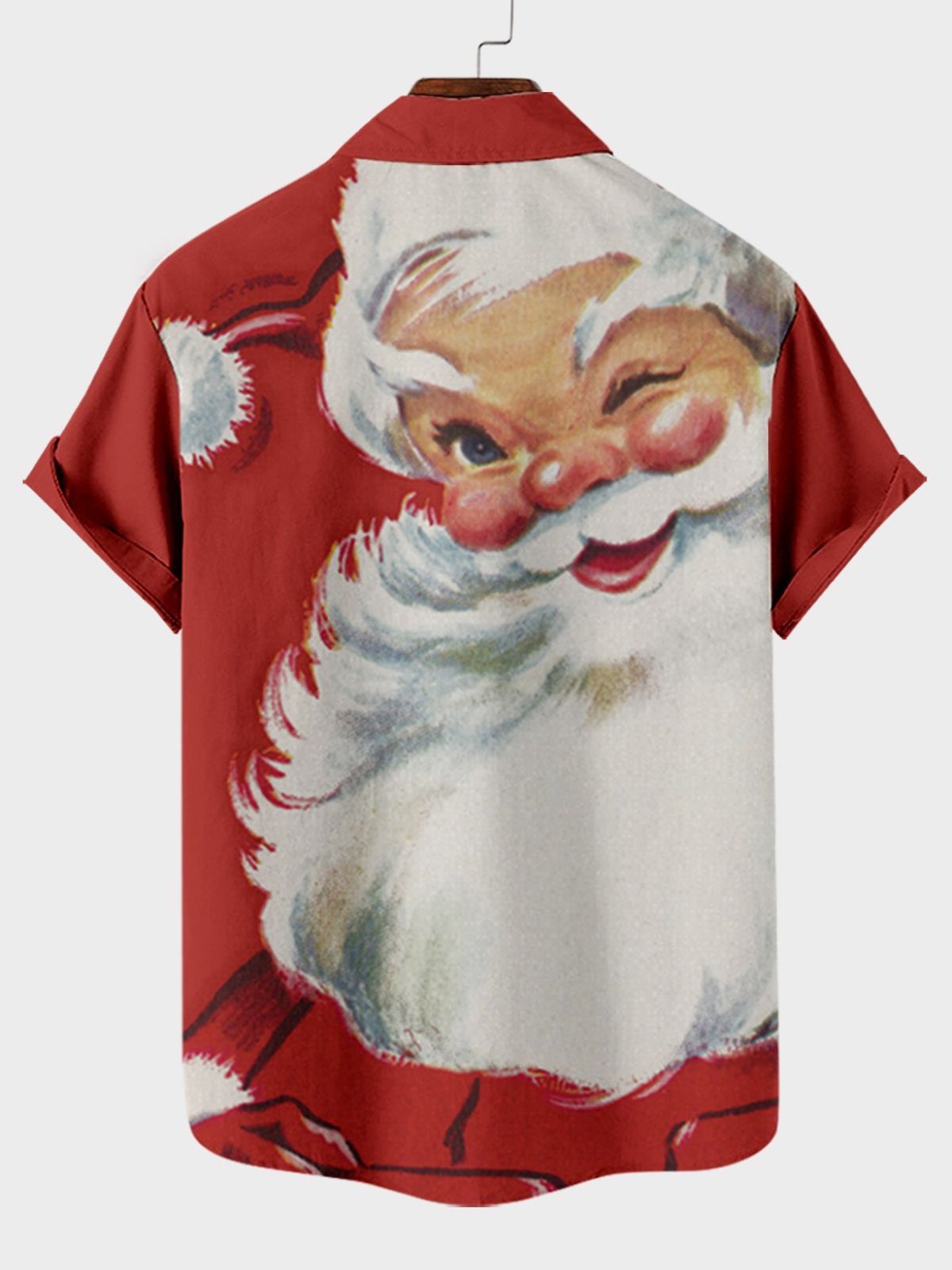Santa Print Short Sleeve Shirt.