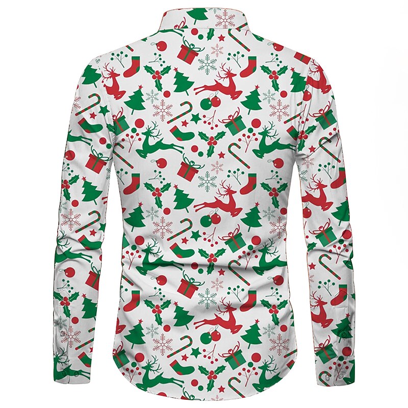 Christmas Elk Graphic Print Shirt