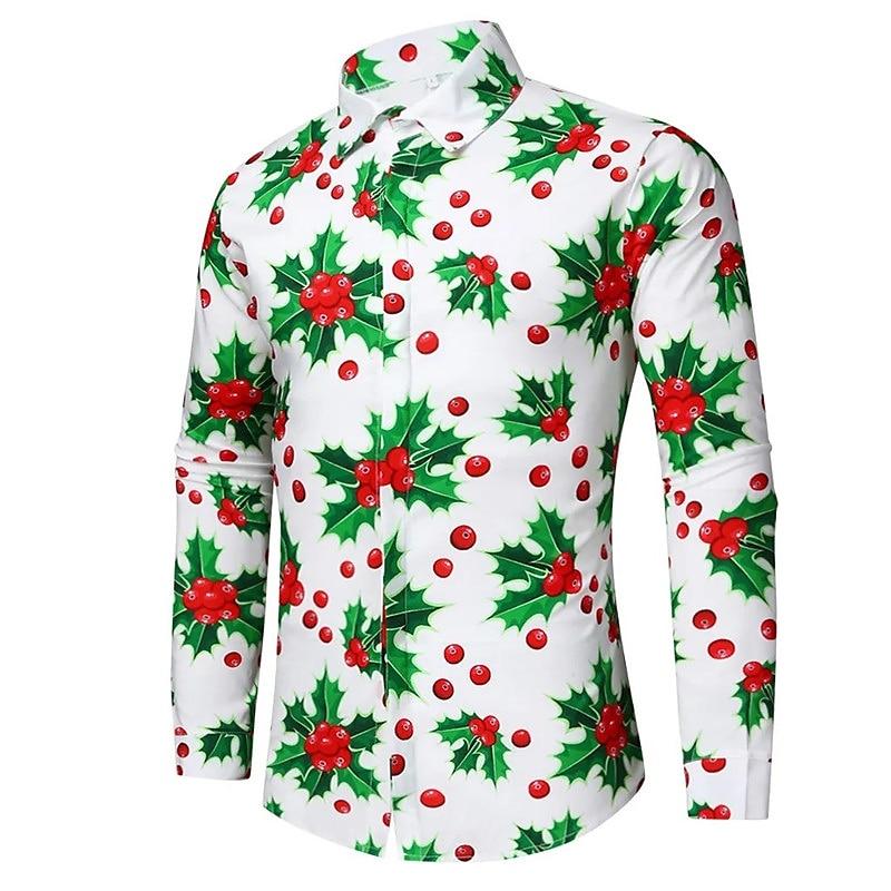 Christmas Elk Print Partywear Shirt