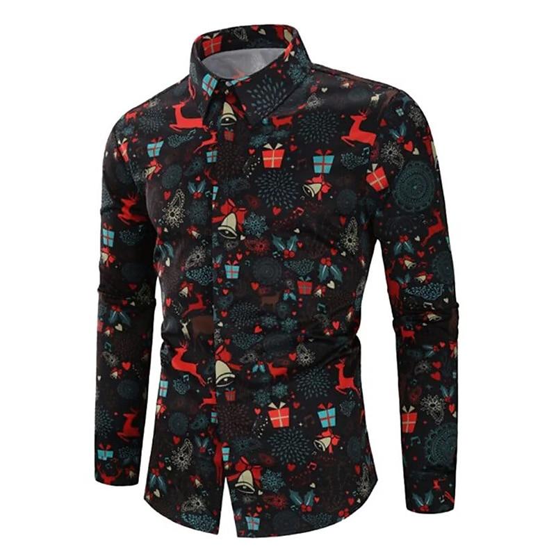 Christmas Elk Print Partywear Shirt