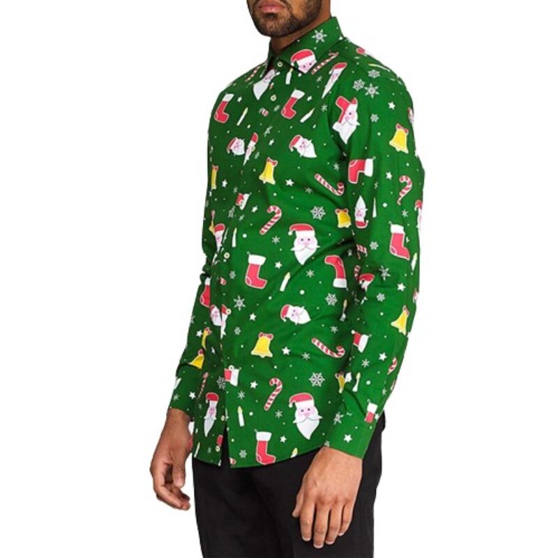 Festive Print Button Down Shirt