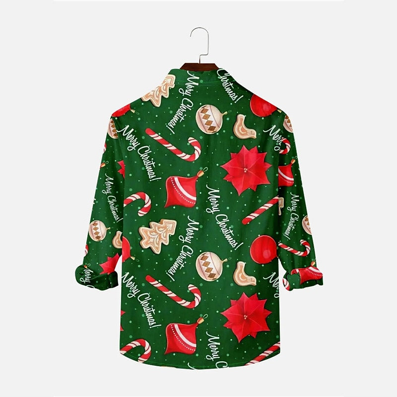 Gingerbread And Candy Print Shirt