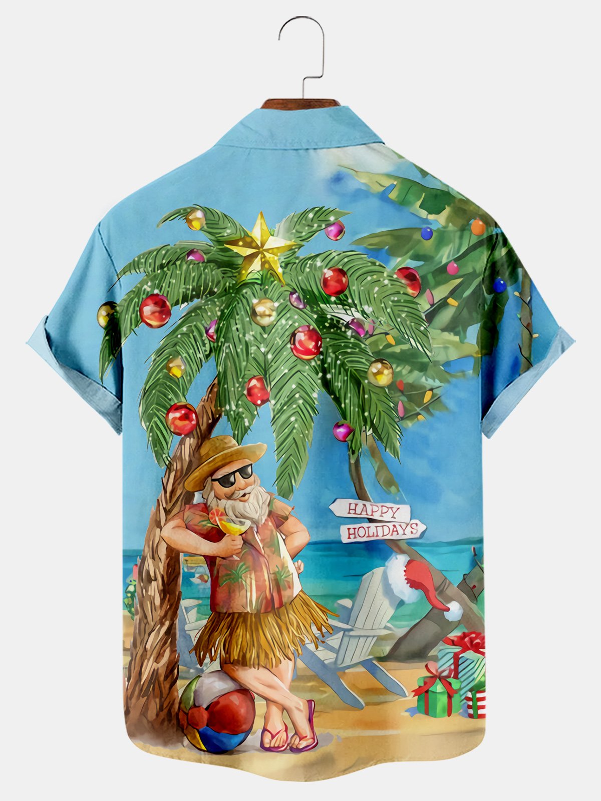 Hawaiian Santa Casual Short Sleeve Shirt