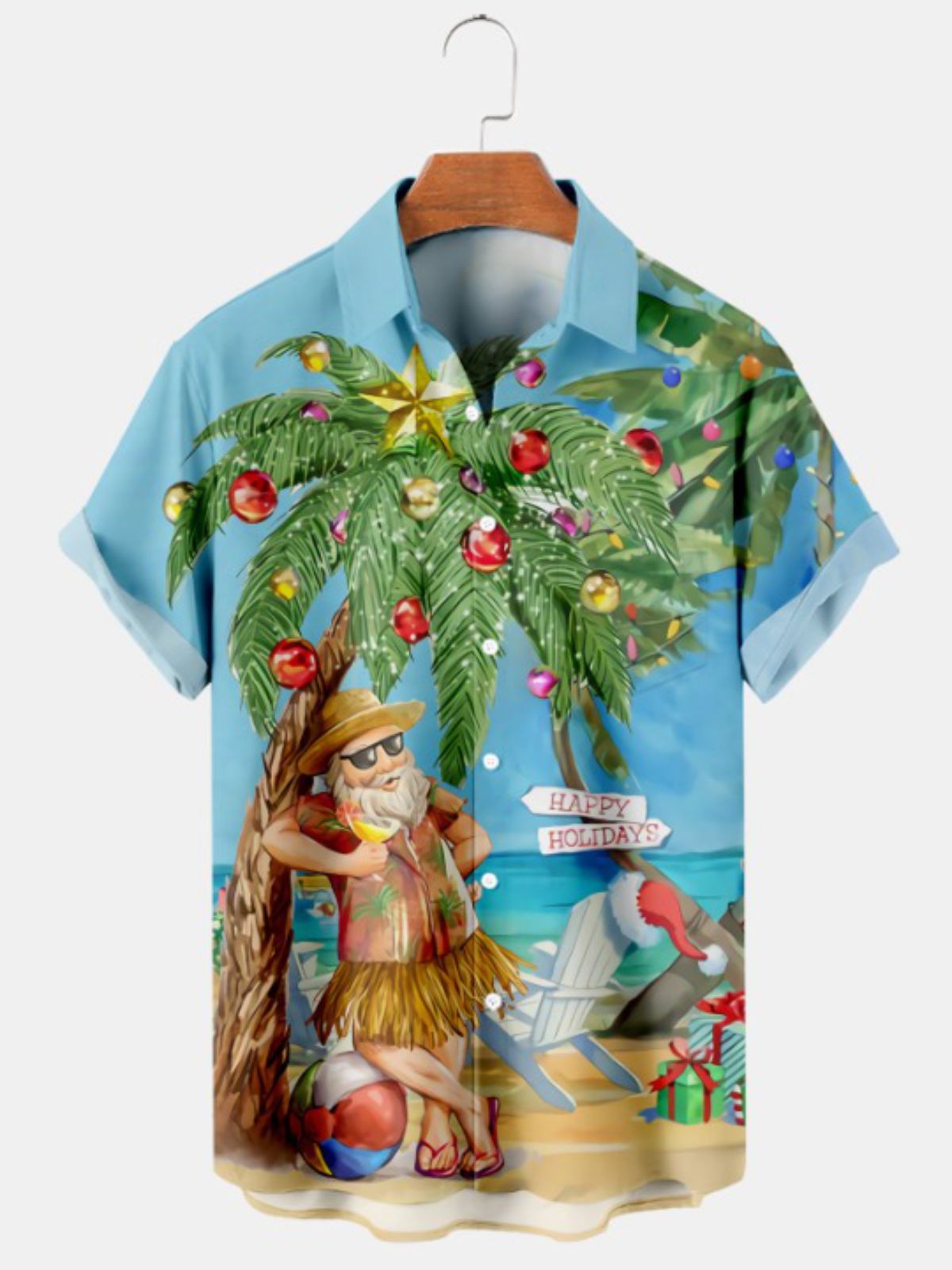 Hawaiian Santa Casual Short Sleeve Shirt