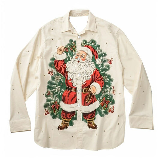 Christmas Holiday Santa Printed Shirt