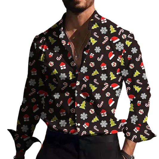 Christmas Icons Printed Casual Shirt