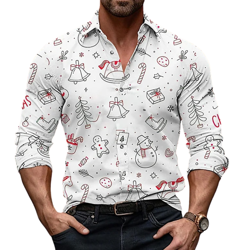 Christmas Icons Printed Casual Shirt